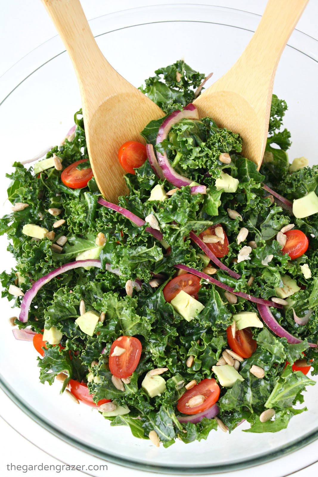The Garden Grazer Marinated Kale Salad