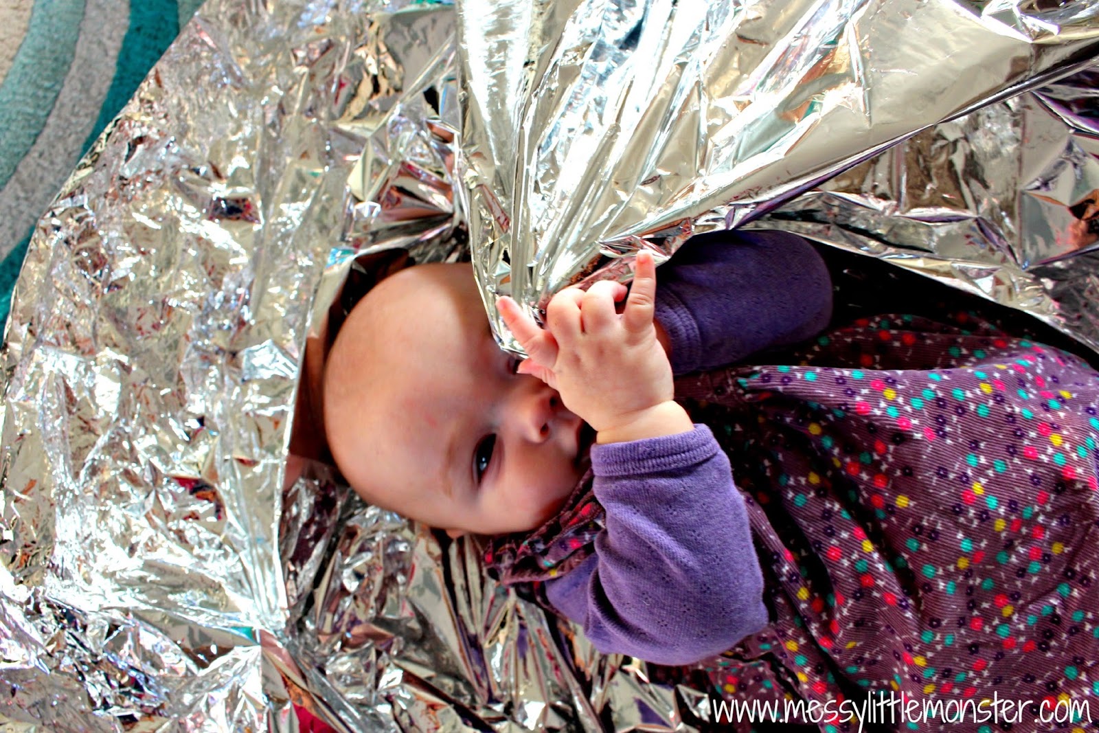 Baby Games with a Foil Blanket Messy Little Monster