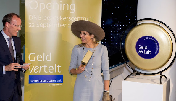 Queen Maxima of The Netherlands opens the new visitors centre of De Nederlandse Bank (DNB) in Amsterdam,