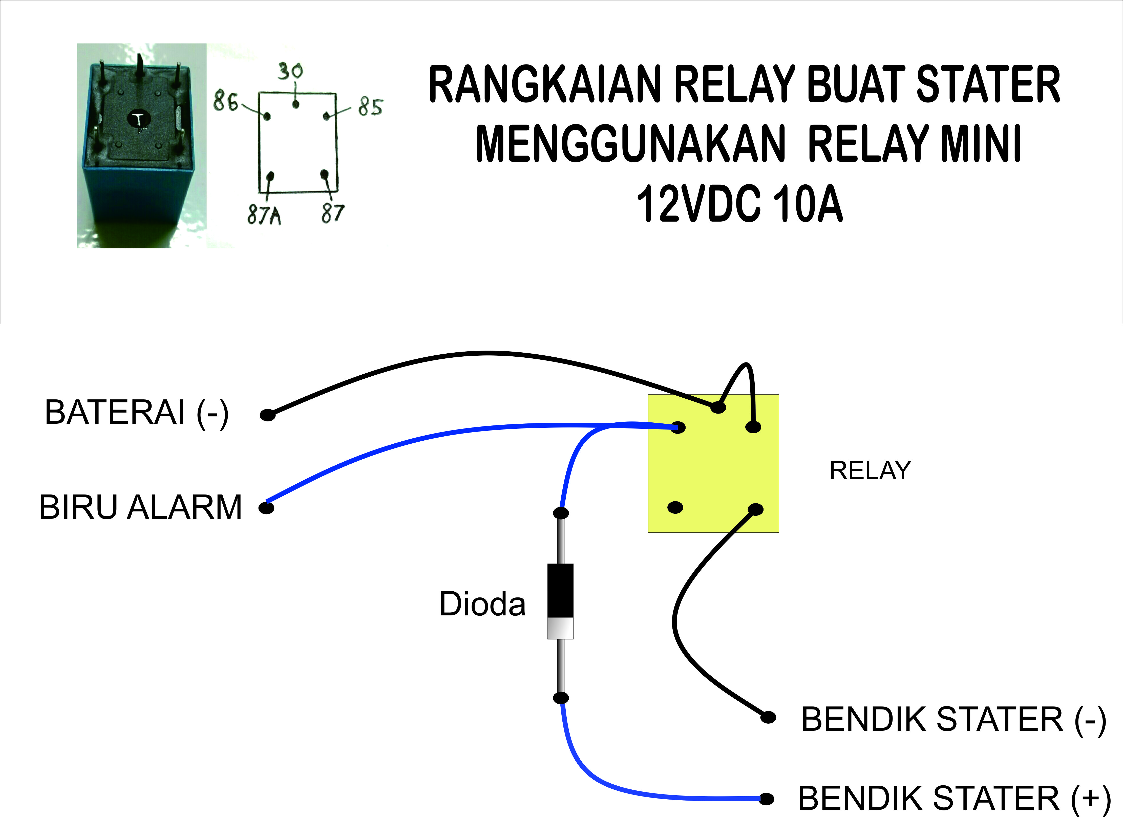 cara pasang relay starter