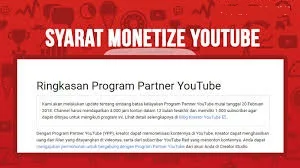 Syarat Monetize Akun YouTube