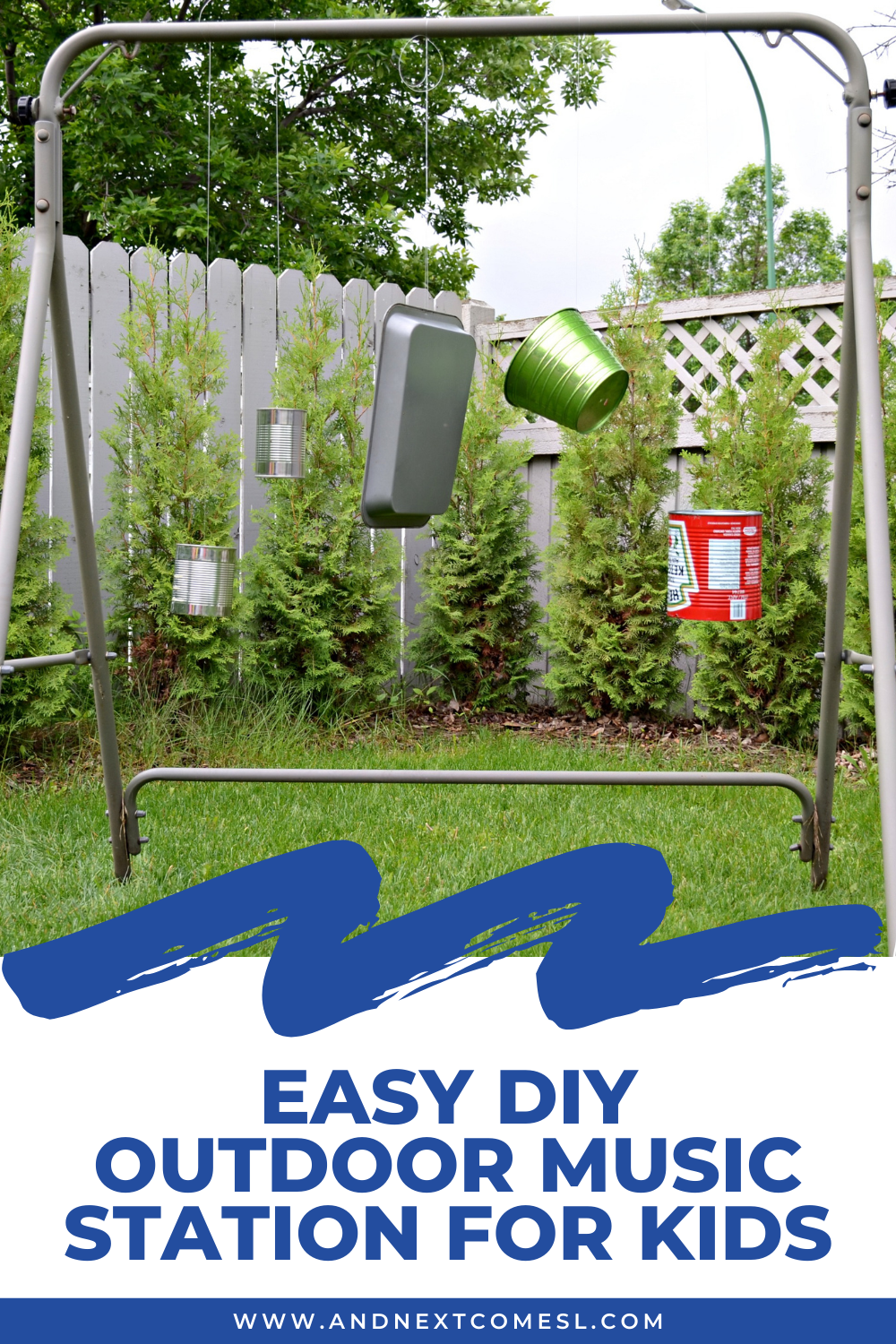 Easy DIY outdoor music station for kids