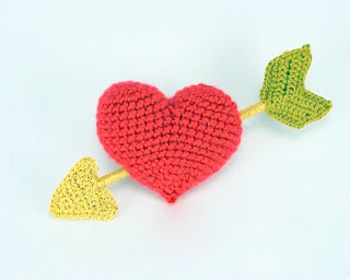 Amigurumi Crochet Heart with arrow