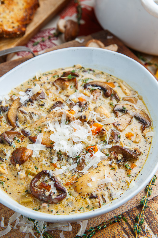 Creamy Mushroom Chicken and Wild Rice Soup Recipe on Closet Cooking