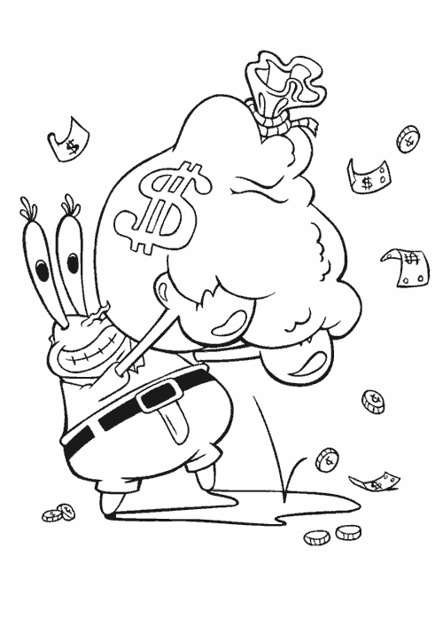 Mr. krabs coloring pages  Coloring