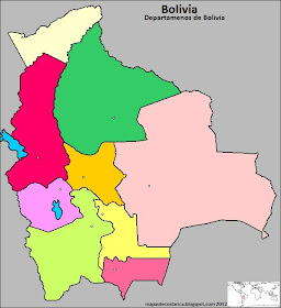 Mapa de los departamentos de Bolivia