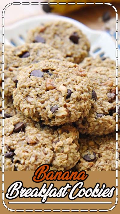 Banana Breakfast Cookies ~ a wholesome, yummy breakfast on-the-go that's naturally sweetened, gluten-free, and perfect for using up ripe bananas! | FiveHeartHome.com