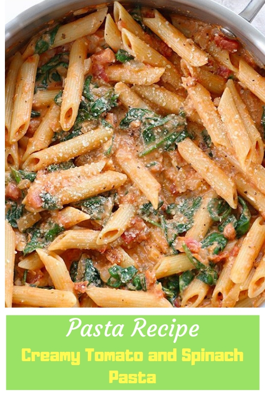 Creamy Tomato and Spinach Pasta | Salty Sweet Recipes