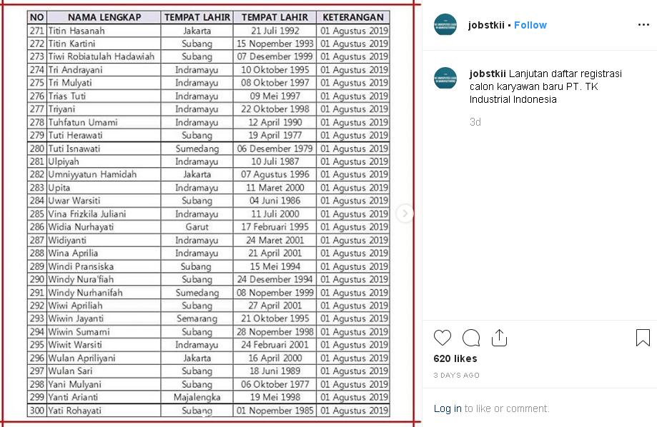 Lamaran Online Pt Tk Industrial Indonesia Subang