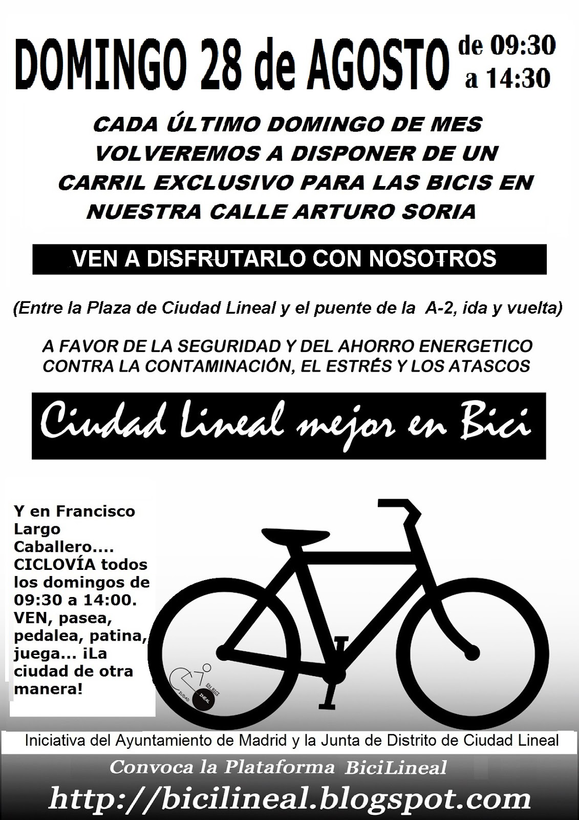 Plataforma Carril Bici Ciudad Lineal Carril exclusivo para bicicletas en Arturo Soria Domingo Plataforma Carril Bici Ciudad Lineal Carril exclusivo para bicicletas en Arturo Soria Domingo