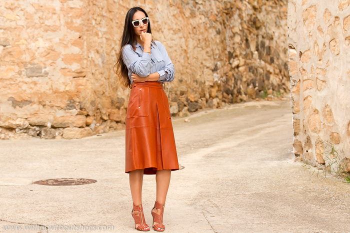 Falda de Cuero de Zara y Sandalias Jimmy Choo | With Or Without Shoes Blog Influencer Moda Valencia España