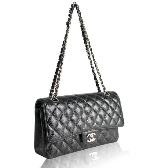 Vicky's Daily Fashion Blog: Reveal: Black Chanel M/L Flap in Caviar Leather