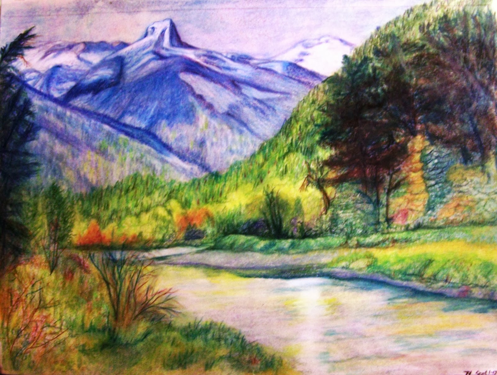Landscape In Pencil Colour