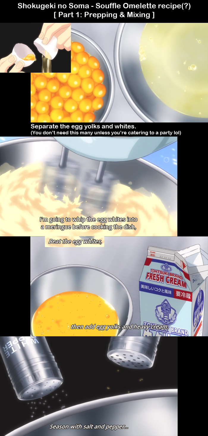 Nori's Cooking Pot Food Wars Recipes Souffle Omelette