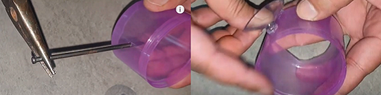 Make a hole in the side of the lid for a suction cup