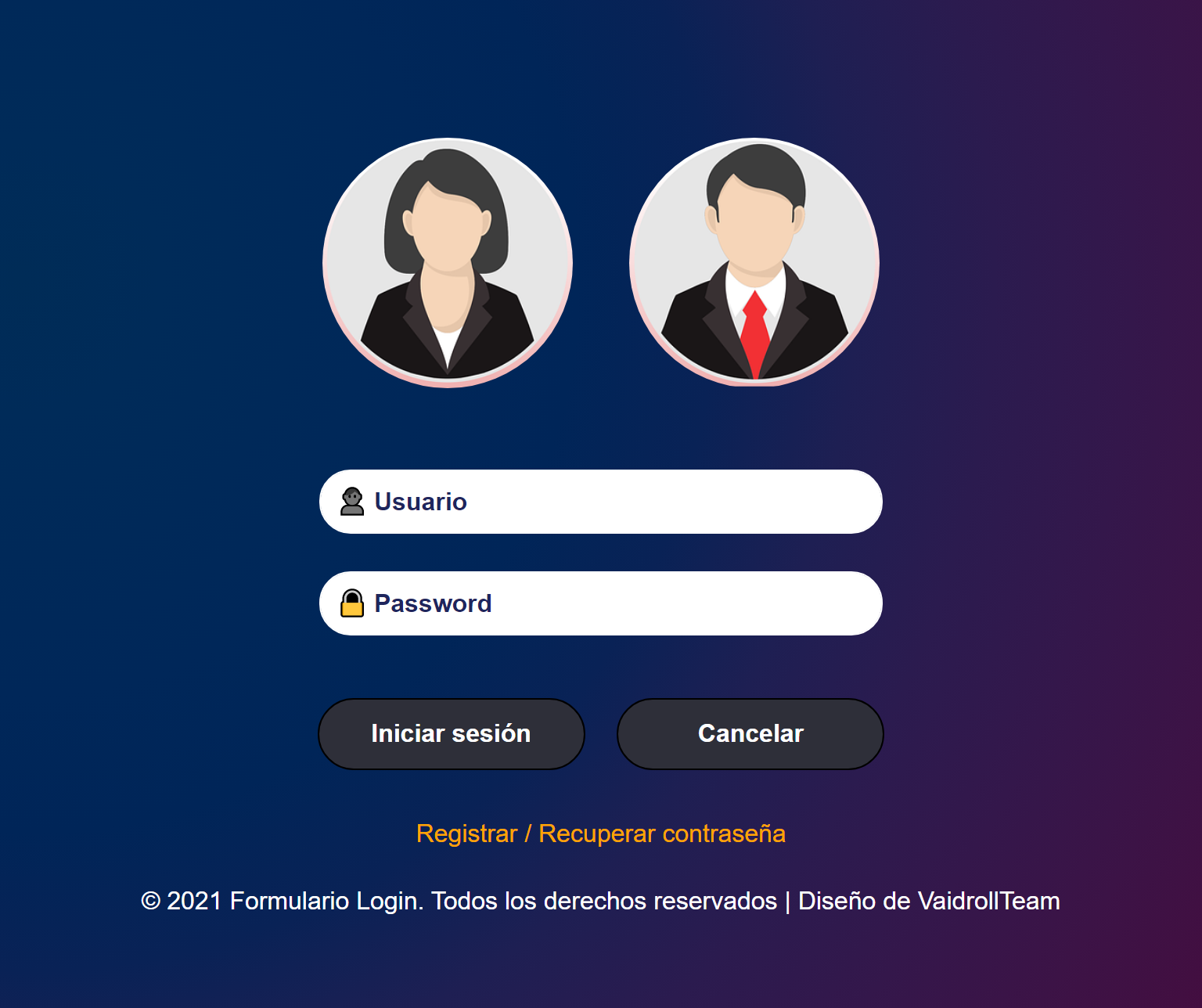 VaidrollTeam PLANTILLAS Y DISEÑOS DE LOGIN EN HTML Y CSS 2