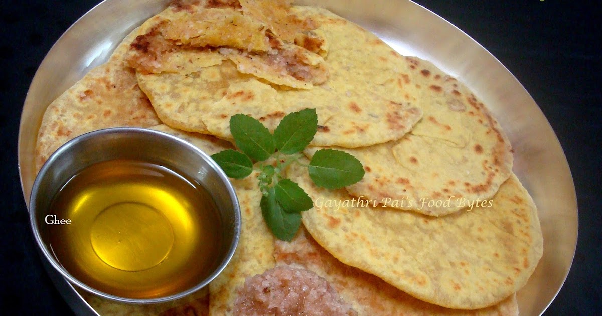 Gayathri Pai's Food Bytes Dry Fruits KayiHolige / Coconut Puran Poli.