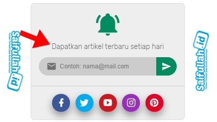 Cara Membuat Widget Belangganan Email Popup Disertai Tombol Sosmed