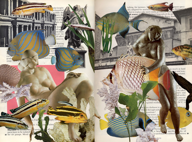 Collage from Go Fish altered book project