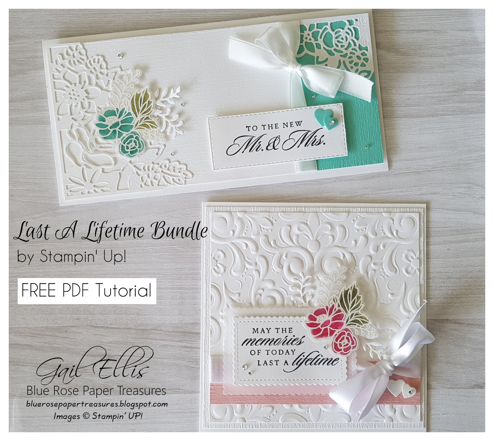 Blue Rose Paper Treasures: Wedding Cards FREE PDF Tutorial