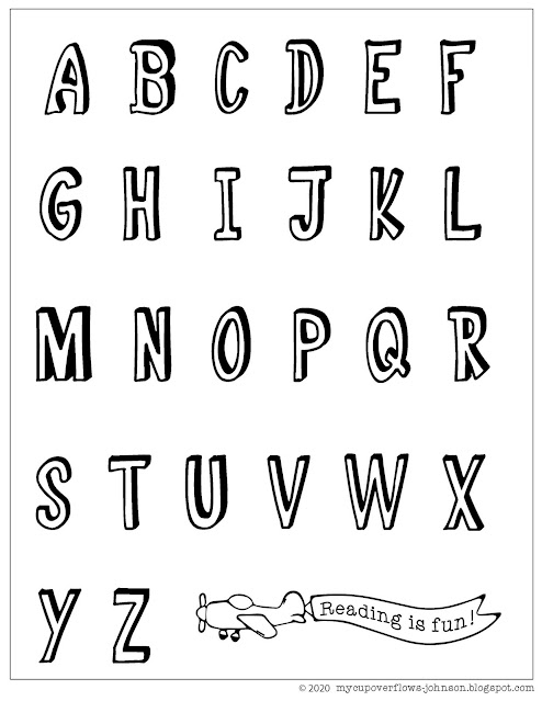 reading is fun alphabet coloring page