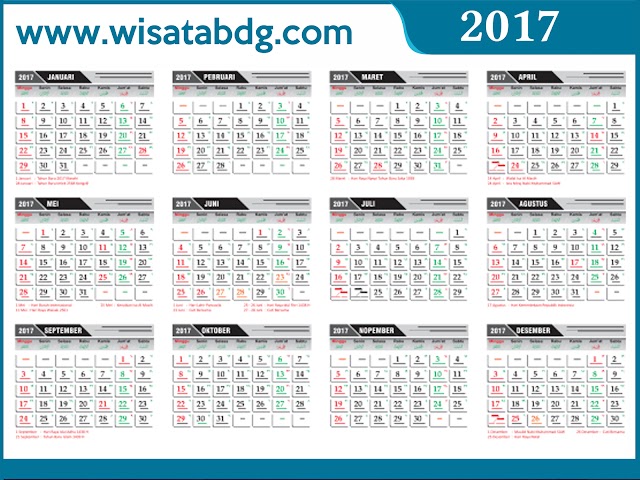 Inilah Tanggal Hari Libur Bersama Per Bulan Tahun 2017