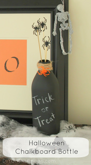 Easy Halloween Chalkboard Bottle