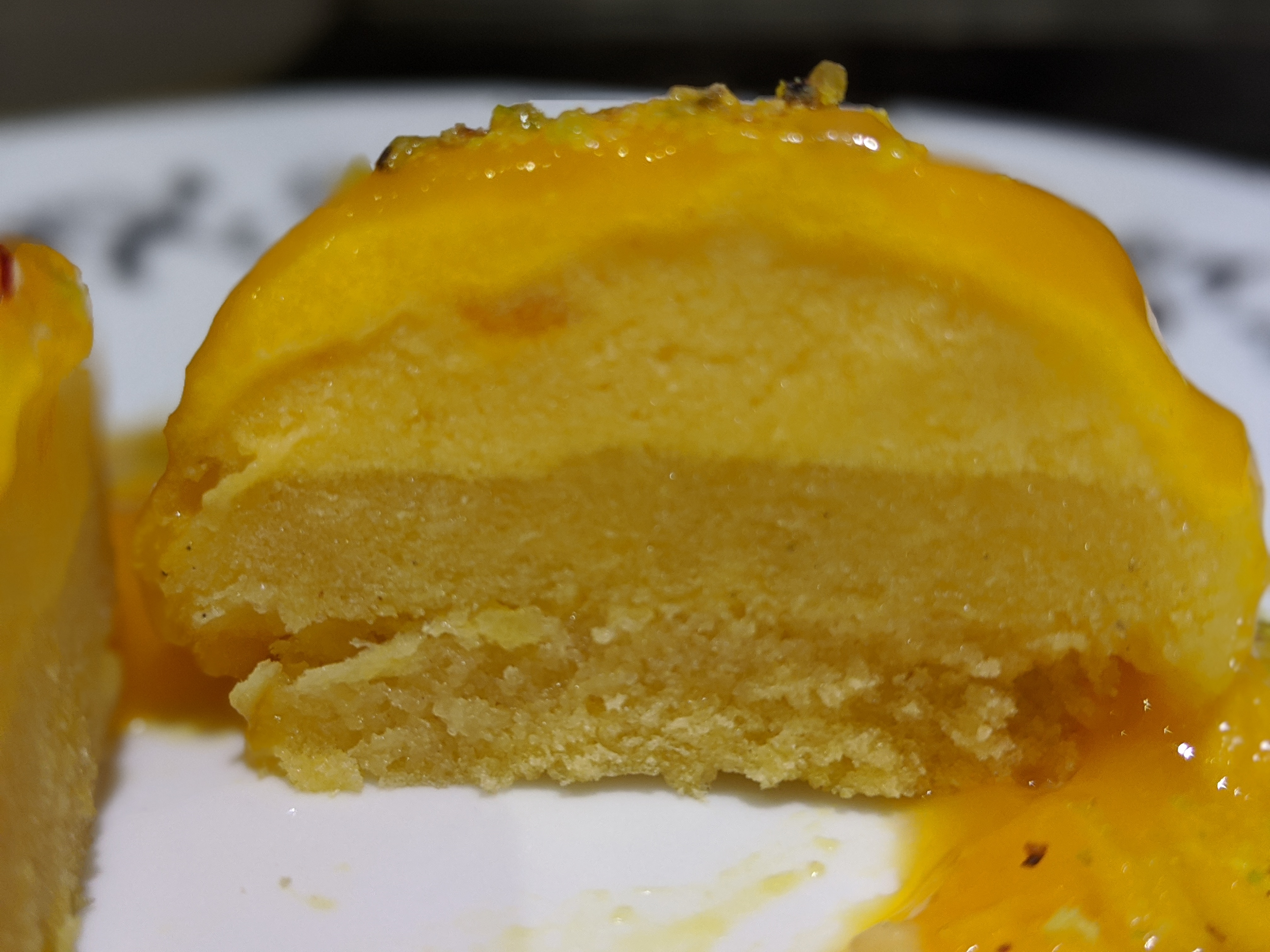 Mango Caramel Custard Dome Dessert