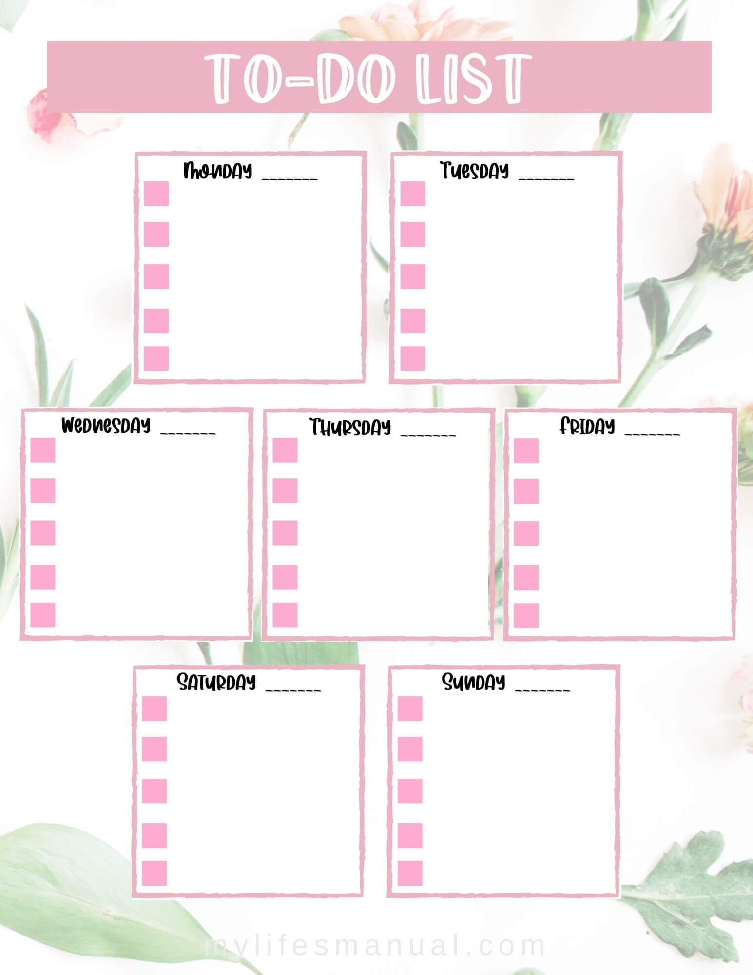 Free To do List Printable Planners Mylifesmanual Free To do List Printable Planners Mylifesmanual