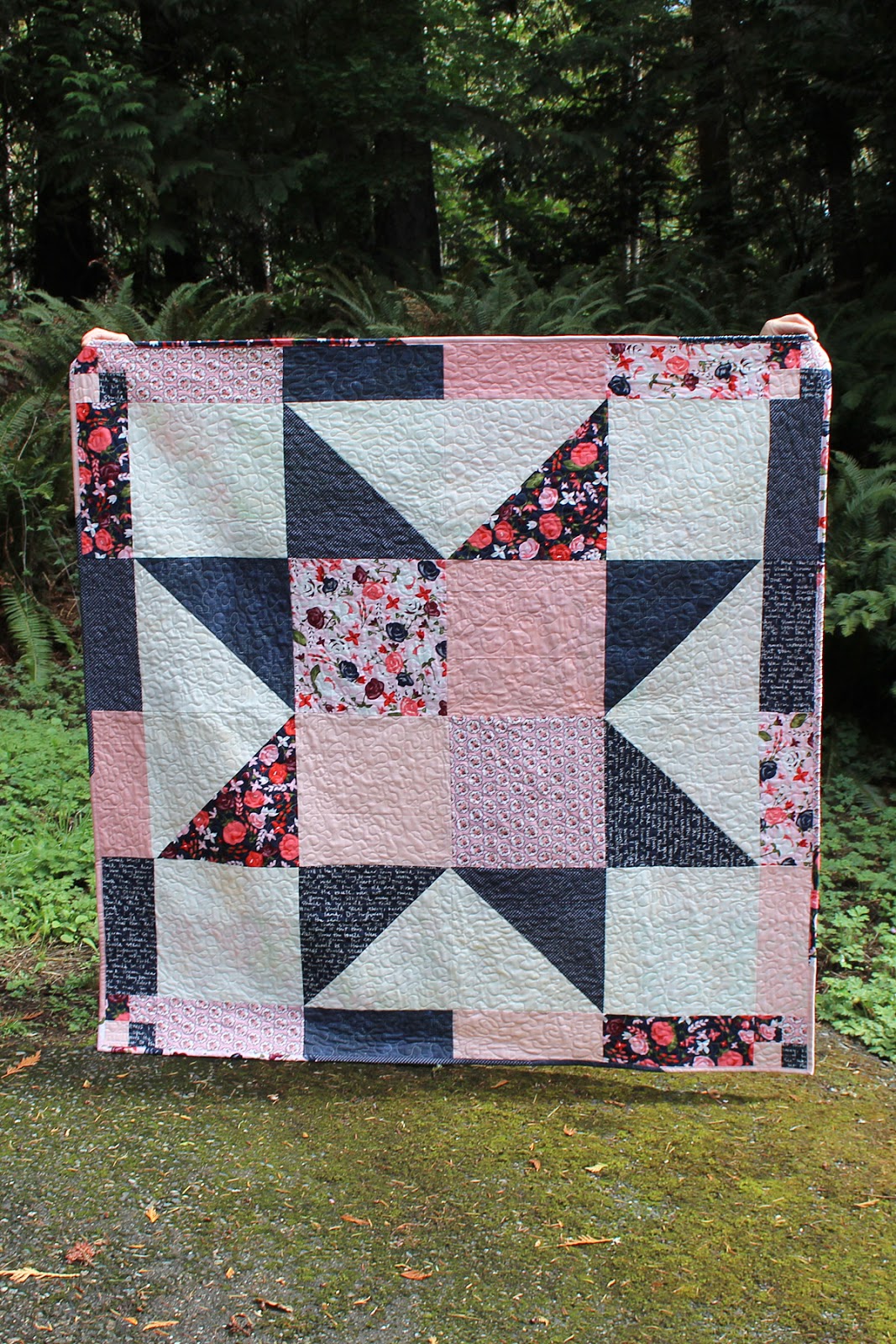 Easy star quilt no pattern necessary. Star quilt patterns, Big block quilts, Easy quilts