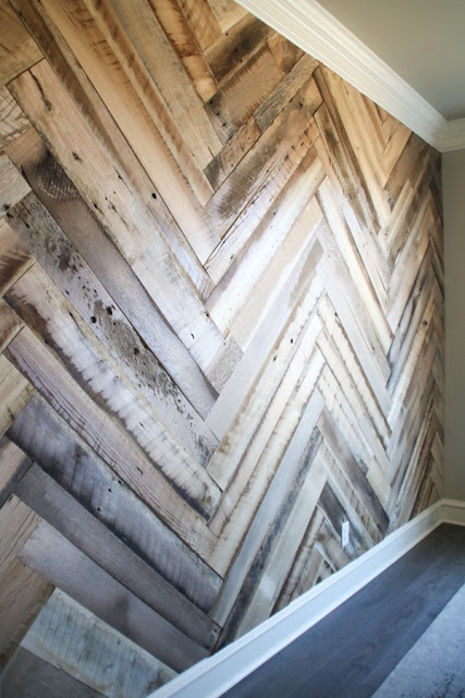 wood herringbone wall