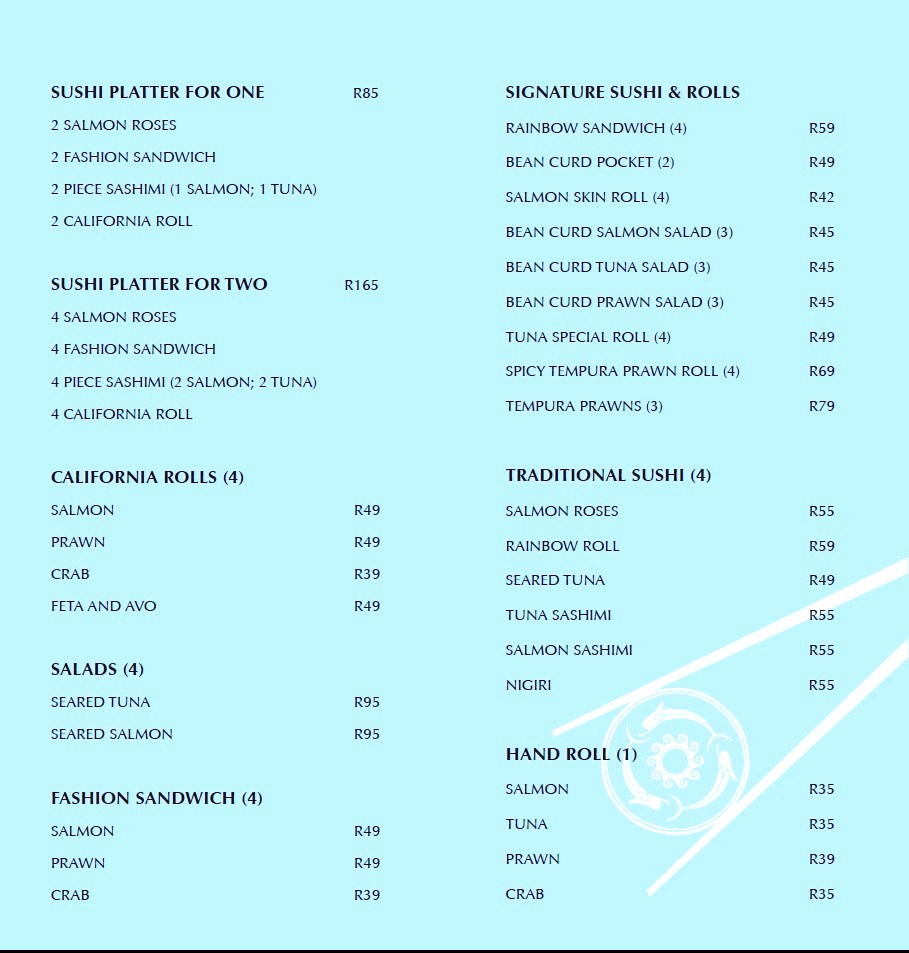 Greek Fisherman, City Grill & Meloncino New Sushi menu for Greek Fisherman