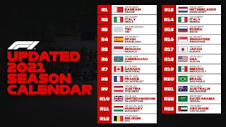 Calendario definitivo F1 2021 Calendario definitivo F1 2021