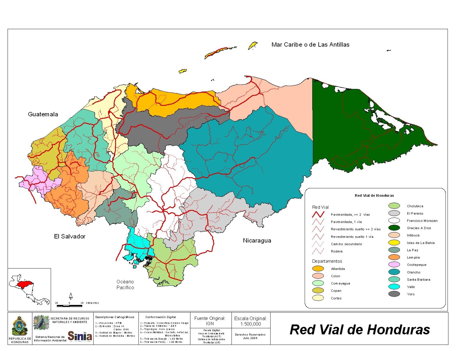 Mapas Geográficos de Honduras - Mundo Latino™