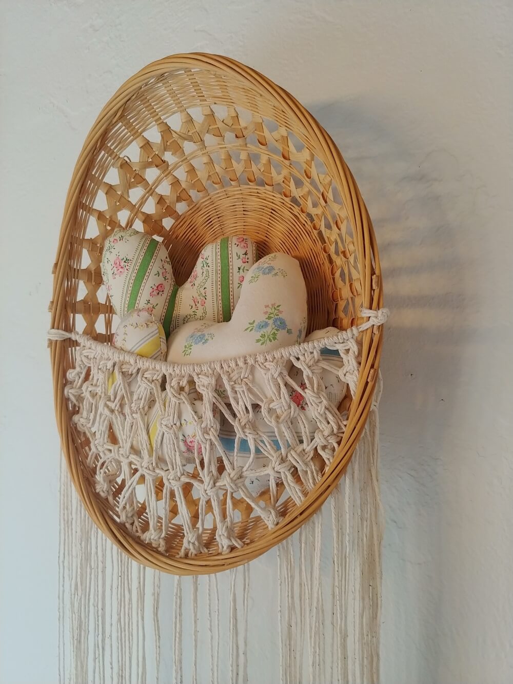Upcycled Boho Basket Little Vintage Cottage
