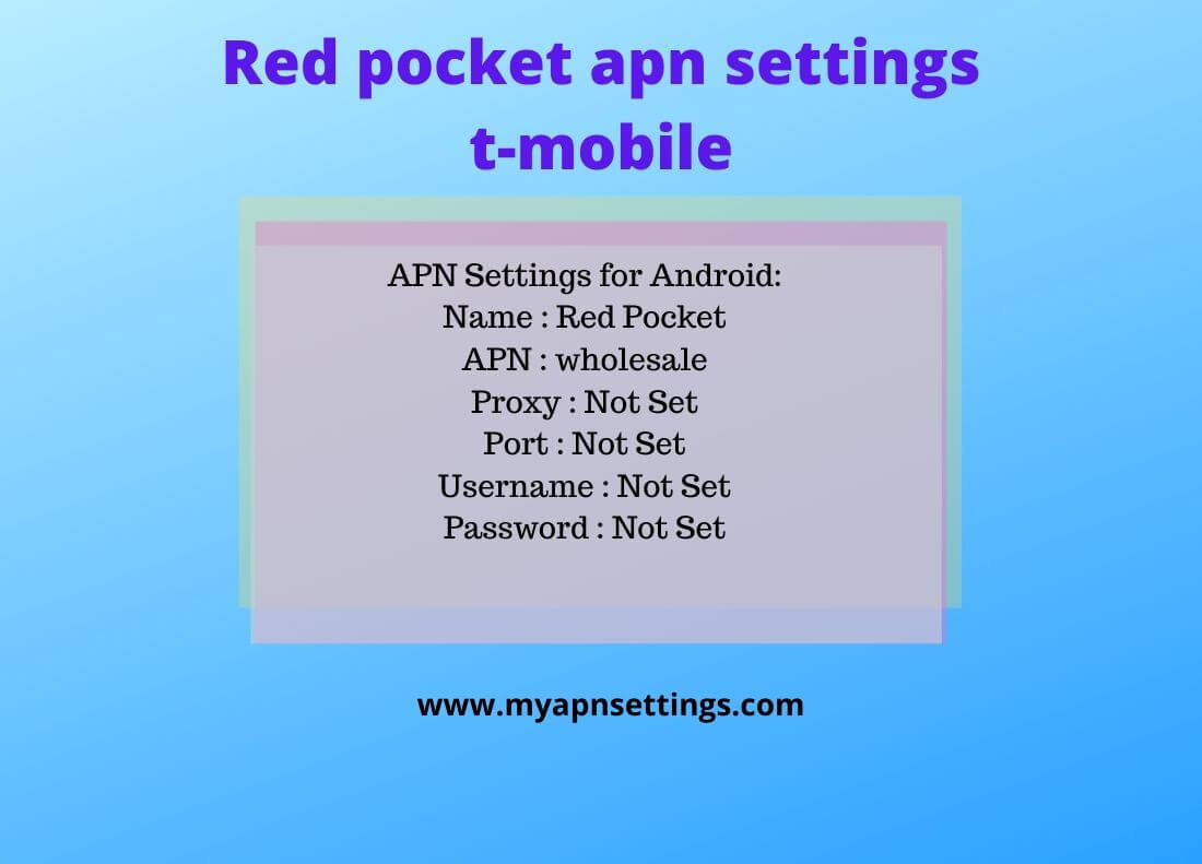 Red pocket apn settings tmobile