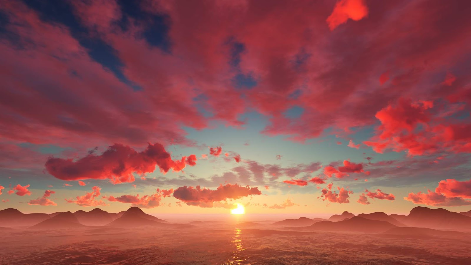 sunrise in the ocean cloudy sky 4k nature background stock footage