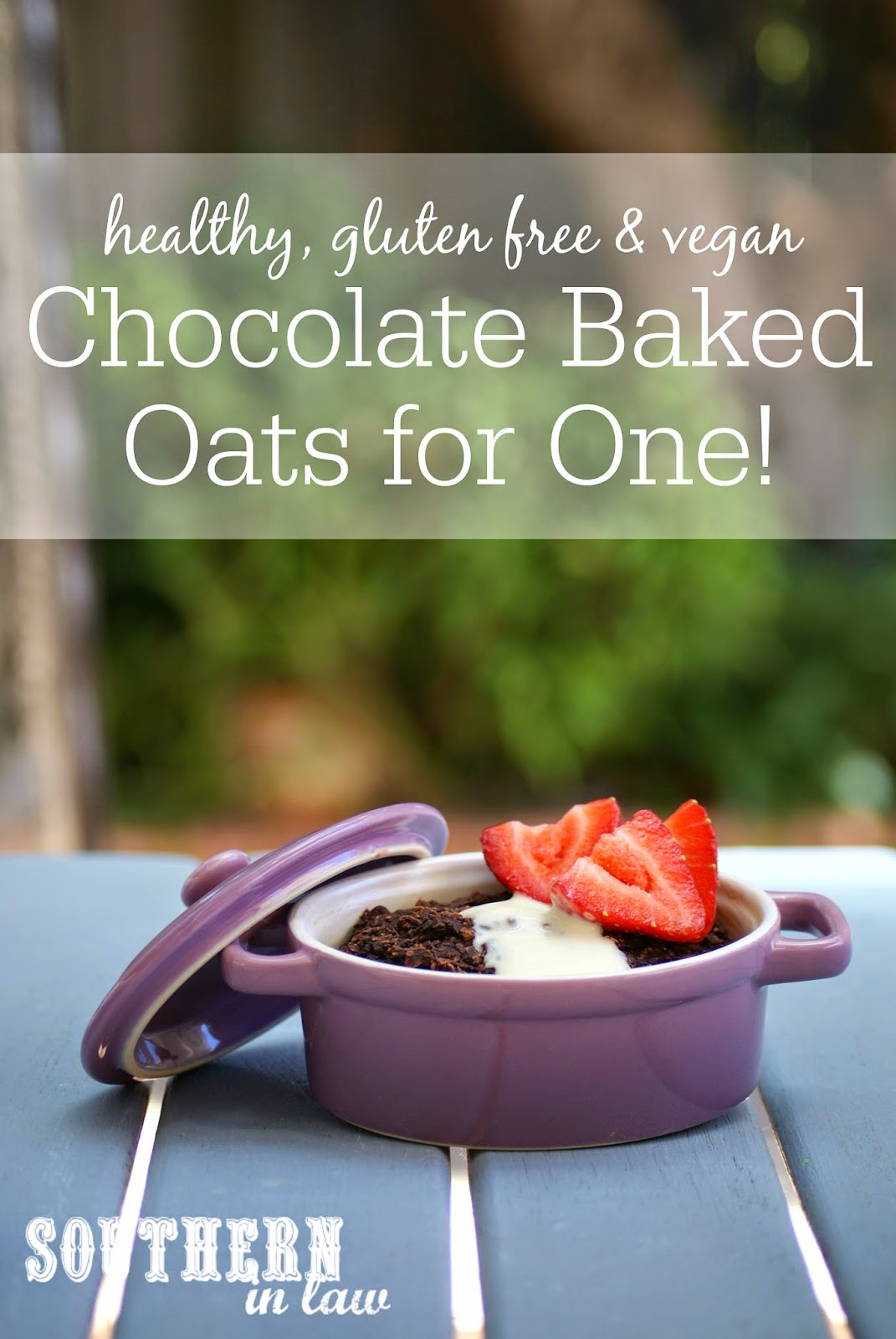 Healthy Chocolate Baked Oats Recipe - low fat, gluten free, sugar free, vegan, healthy
