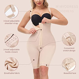 M MYODRESS Shapewear for Women Tummy Control Fajas Colombianas Body Shaper  Open Bust Bodysuit