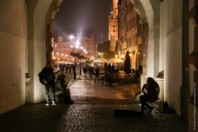 Gdansk at night. Гданськ вечером