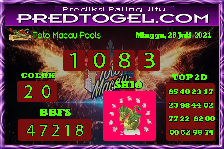 Pred Macau Minggu 25 juli 2021