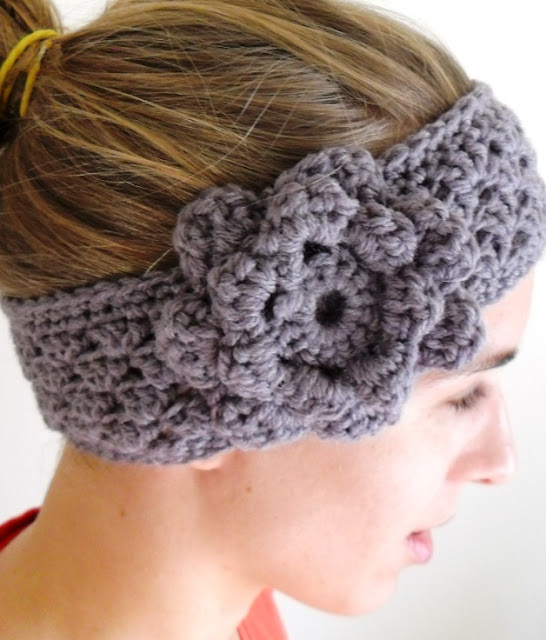 grey crochet earwarmer