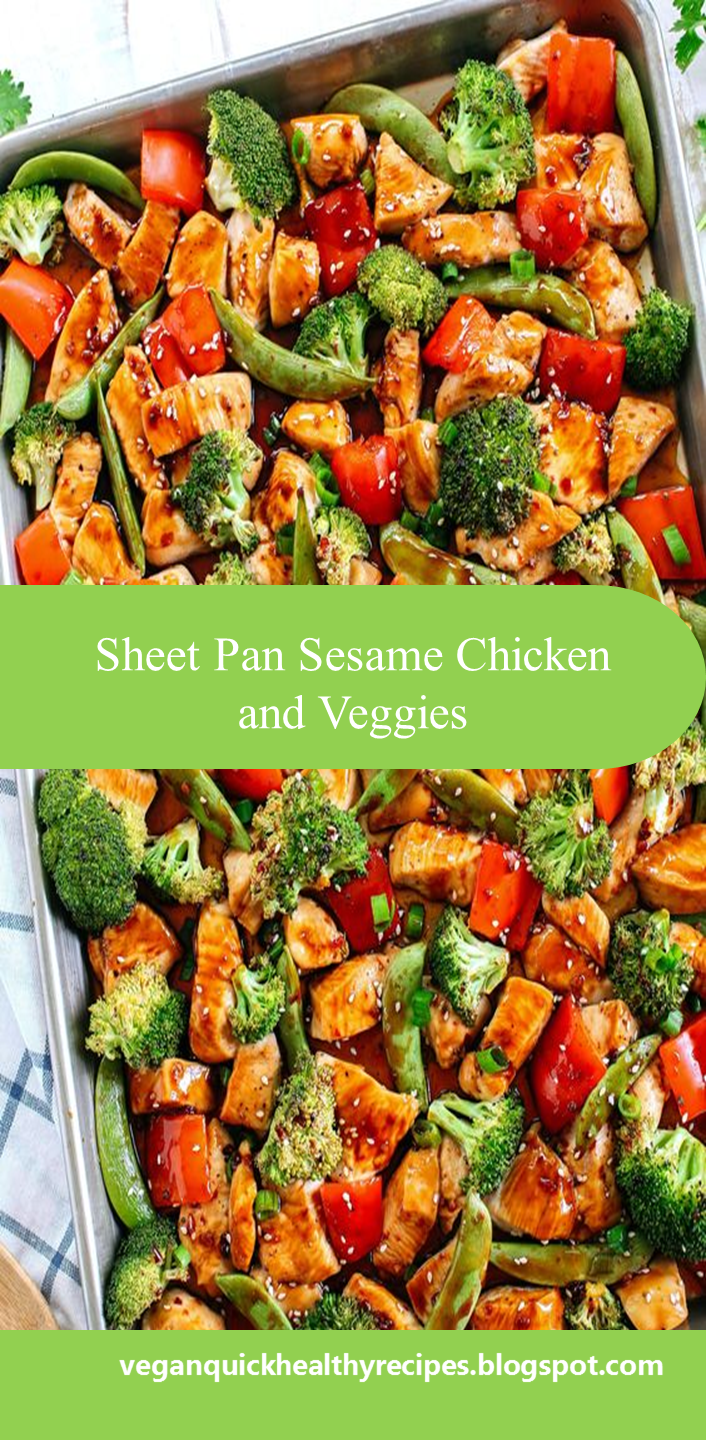 Sheet Pan Sesame Chicken and Veggies - Vegan Quick Healthy Recipes