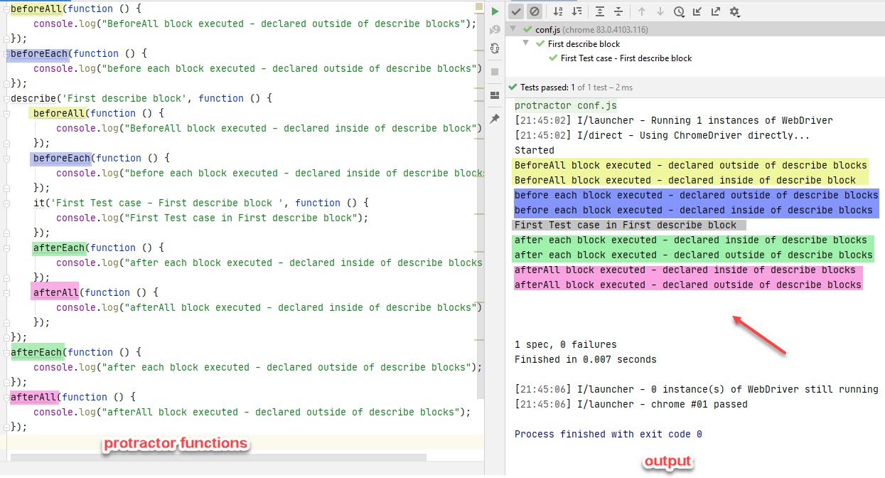 Keep Learning functions available in protractor