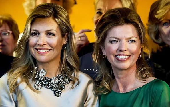 Queen Maxima of the Netherlands businesswoman Vivienne Eijkelenborg and Dutch politician Annemarie Jorritsma attend the 35th edition of the Prix Veuve Clicquot Businesswoman of the Year ceremony at the Grand Hotel 