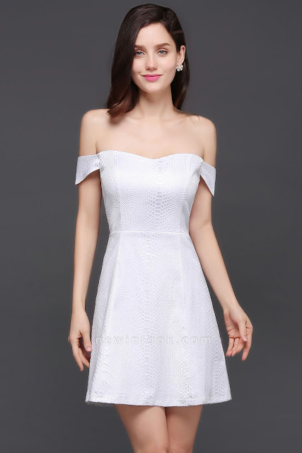 Quinceanera Off-the-shoulder White In-stock Prom Dress