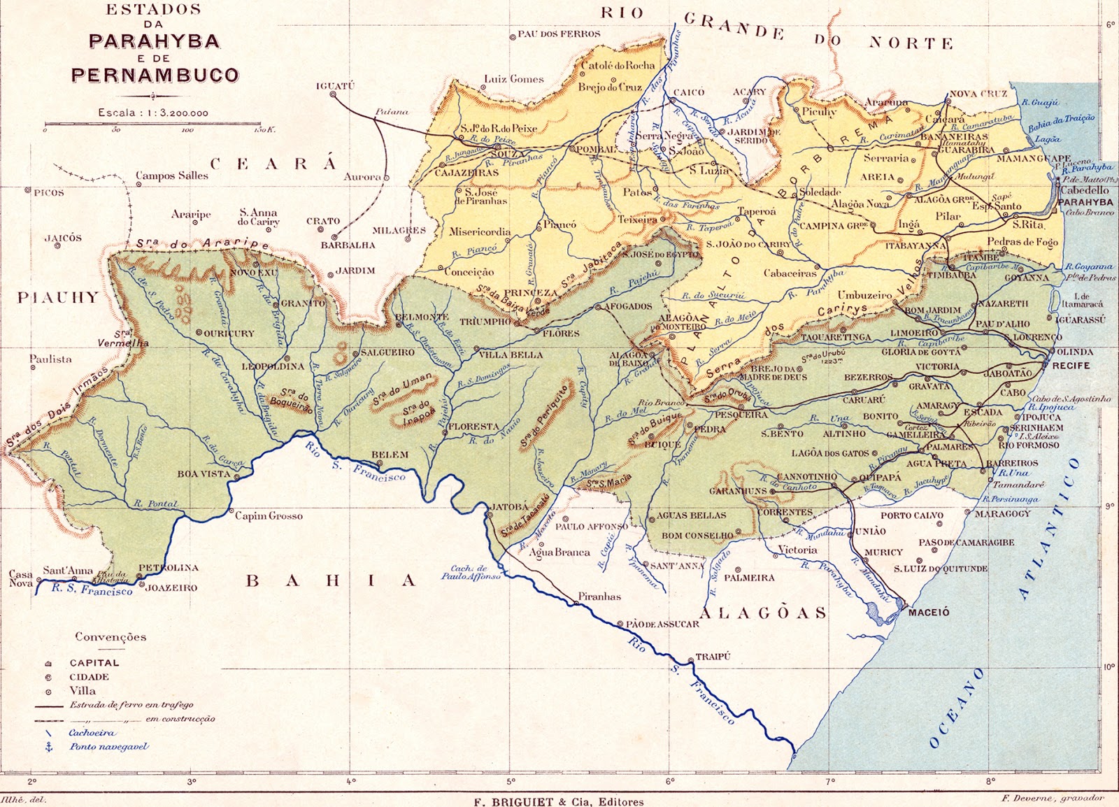 Mapa Antigo de Pernambuco e da Paraíba Doc Sports™