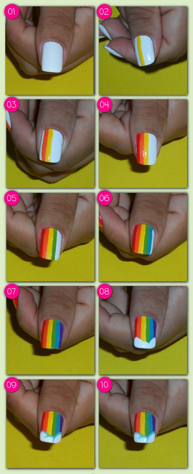 Secrets of girls Nail art Arco íris