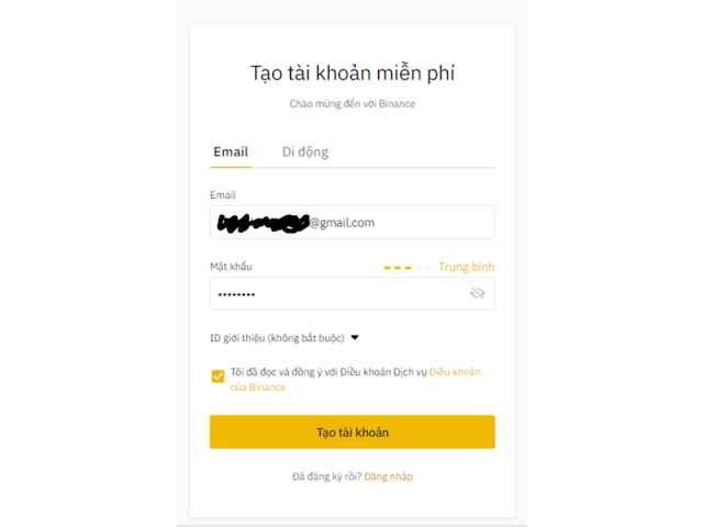 cách đăng ký Binance