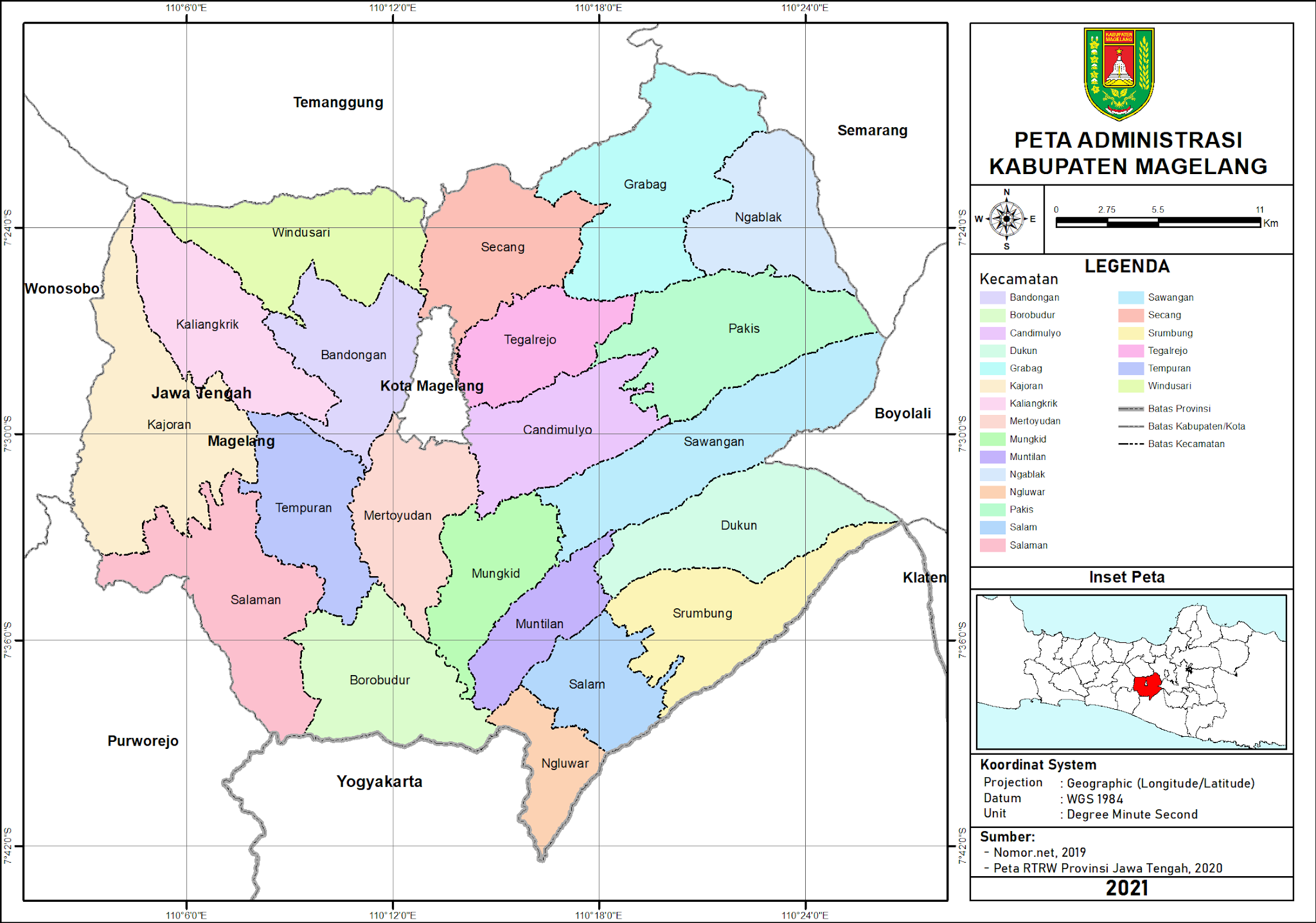 Peta Administrasi Kabupaten Grobogan Provinsi Jawa Tengah Neededthing